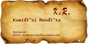 Komlósi Renáta névjegykártya